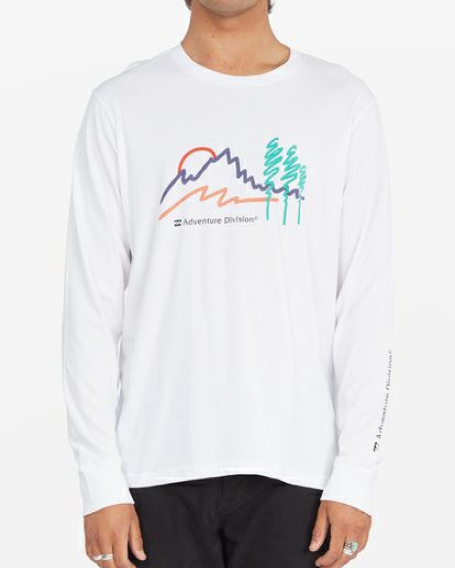 Tees * | Billabong A/Div Scribbles Long Sleeve T-Shirt White White (Wht)