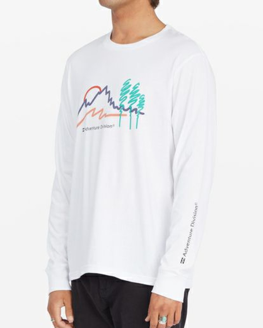 Tees * | Billabong A/Div Scribbles Long Sleeve T-Shirt White White (Wht)