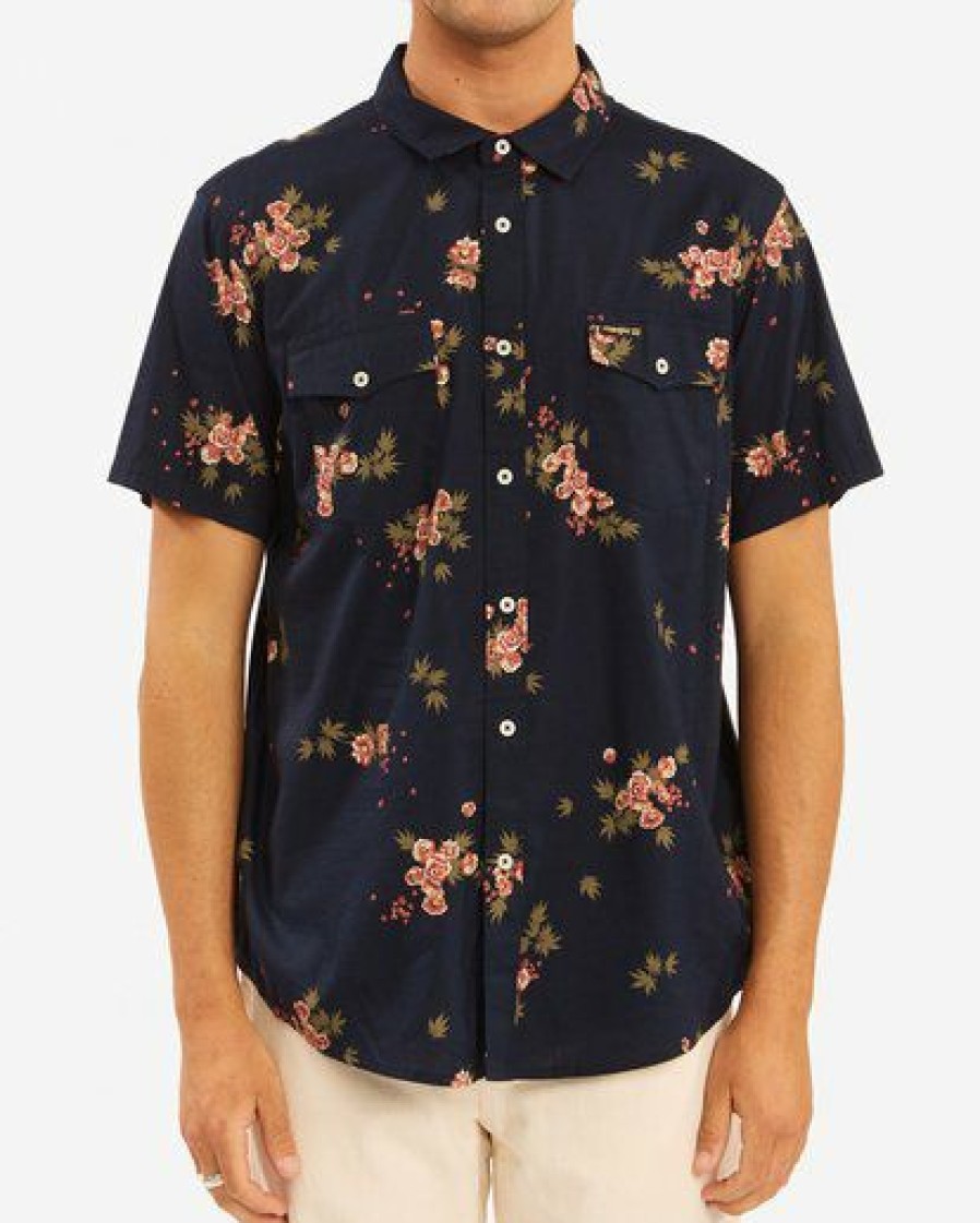 Billabong X Wrangler * | Billabong Wrangler Rose Garden Short Sleeve Shirt Indigo Indigo (Ind)