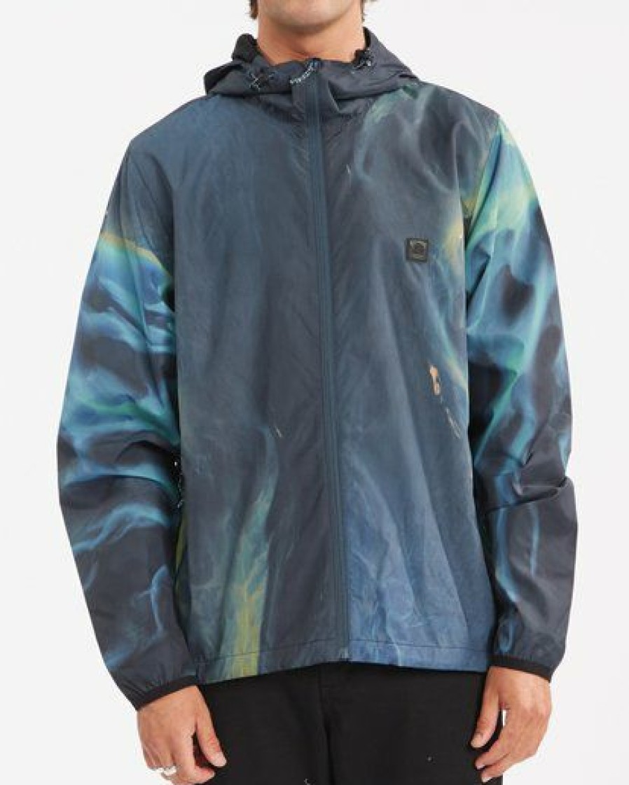 Chris Burkard X Adventure Division * | Billabong A/Div Burkard Transport Hooded Windbreaker Midnight Midnight (Mid)