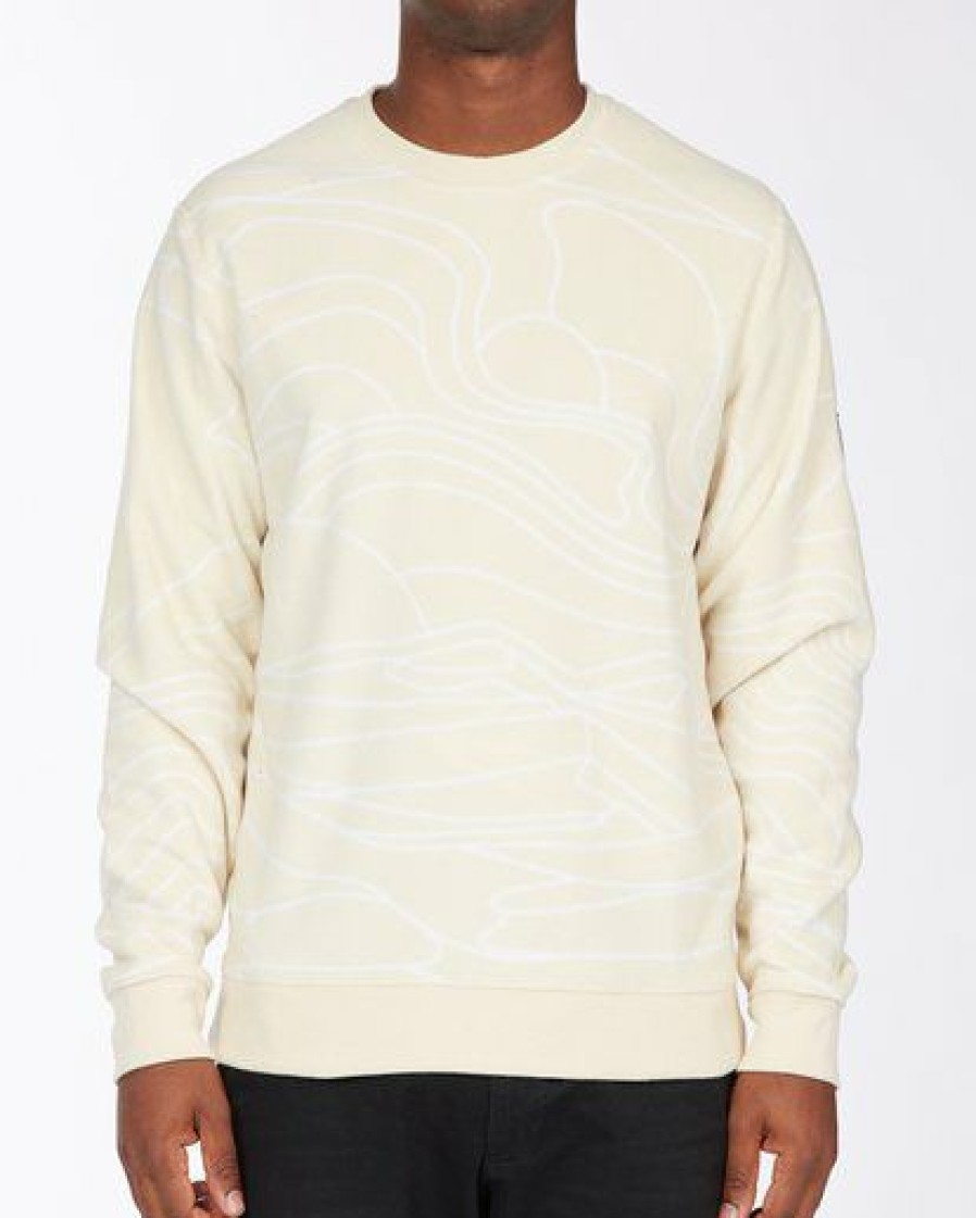 Hoodies & Fleece * | Billabong A/Div Dunes Lines Furnace Crew Neck Fleece Stone Stone (Stn)