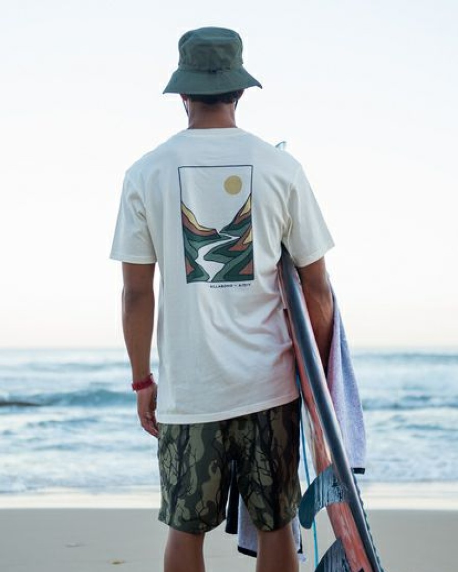 Clothing * | Billabong Gateway Organic Short Sleeve T-Shirt Off White Off White (Ofw)