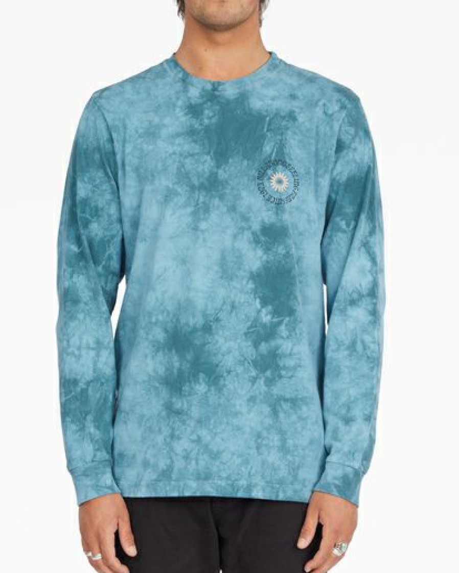 Tees * | Billabong Worshipper Tie-Dye Long Sleeve T-Shirt Marine Marine (Mre)