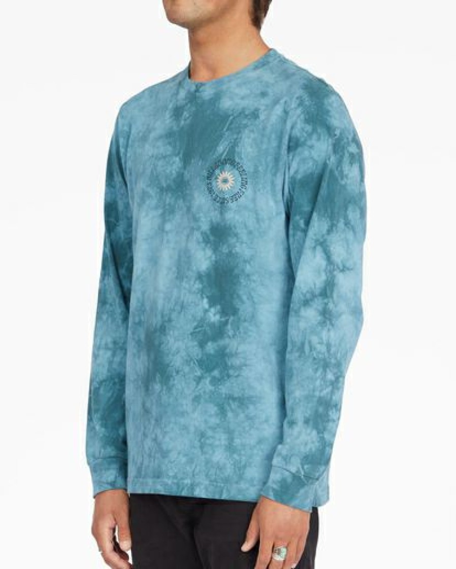 Tees * | Billabong Worshipper Tie-Dye Long Sleeve T-Shirt Marine Marine (Mre)