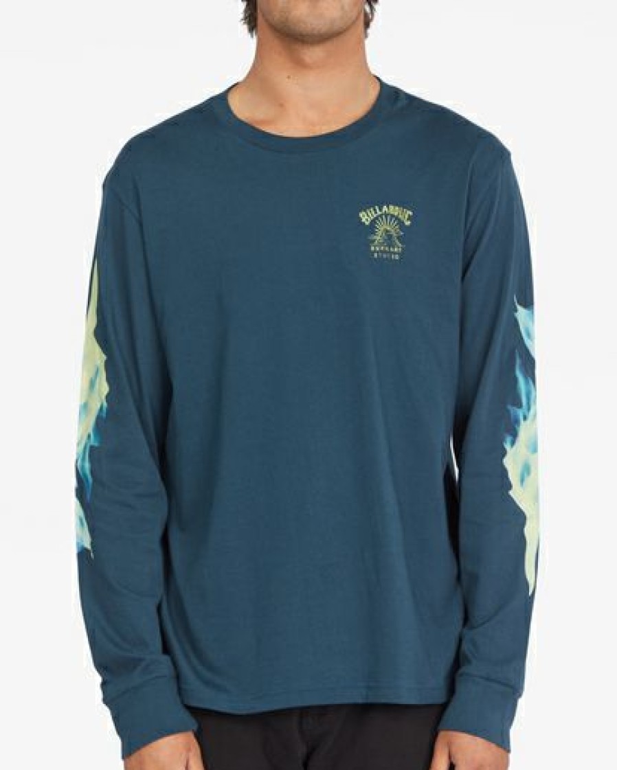 Chris Burkard X Adventure Division * | Billabong A/Div Glacier Runoff Long Sleeve T-Shirt Midnight Midnight (Mid)