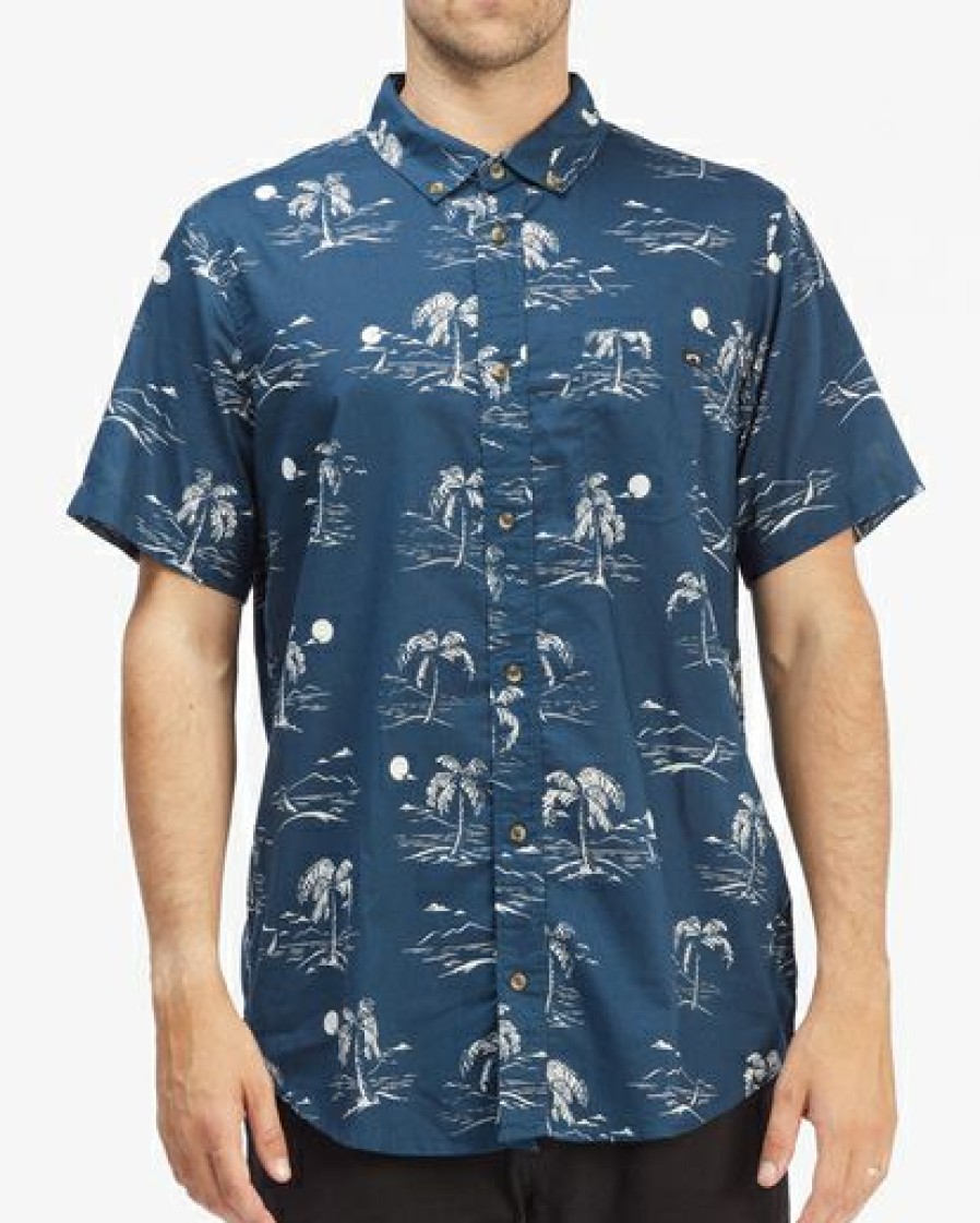 Shirts * | Billabong Sundays Mini Short Sleeve Shirt Sky Blue