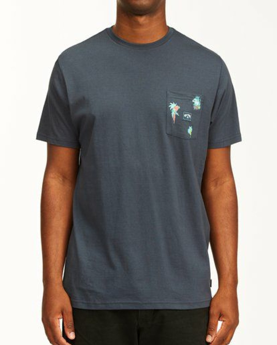 Tees * | Billabong Team Wave Mini Pocket T-Shirt Navy Navy (Nvy)