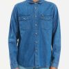 Billabong X Wrangler * | Billabong Wrangler Morgan Denim Long Sleeve Shirt Ocean Blue Ocean Blue (Ocb)