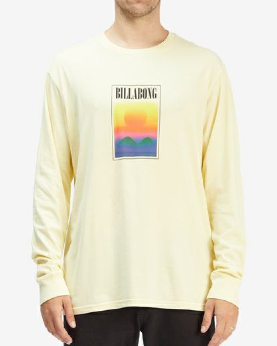 Clothing * | Billabong Vista Wave Washed Long Sleeve T-Shirt Mellow Yellow Mellow Yellow (Mly)