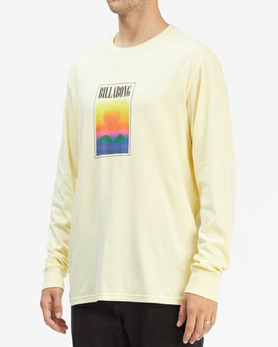 Clothing * | Billabong Vista Wave Washed Long Sleeve T-Shirt Mellow Yellow Mellow Yellow (Mly)