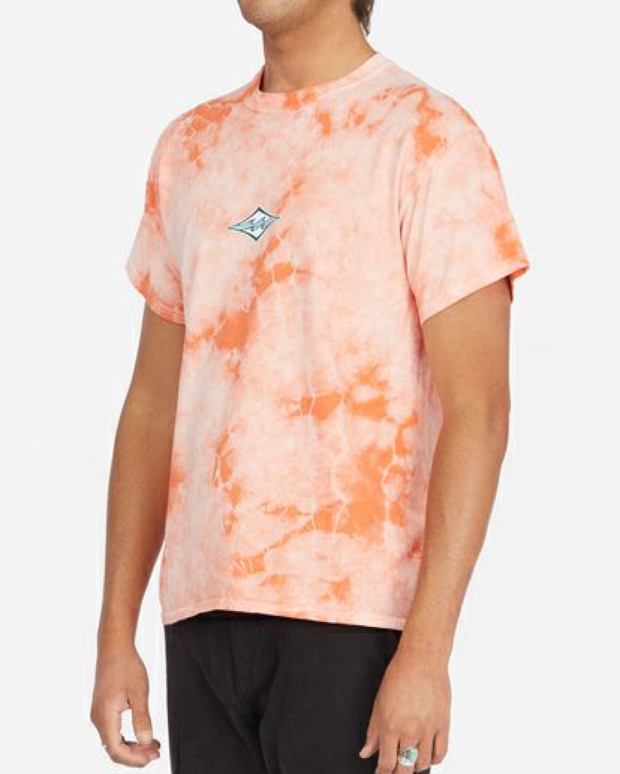 Tees * | Billabong Diamond Wave Tie-Dye Short Sleeve T-Shirt Melon Melon (Mel)