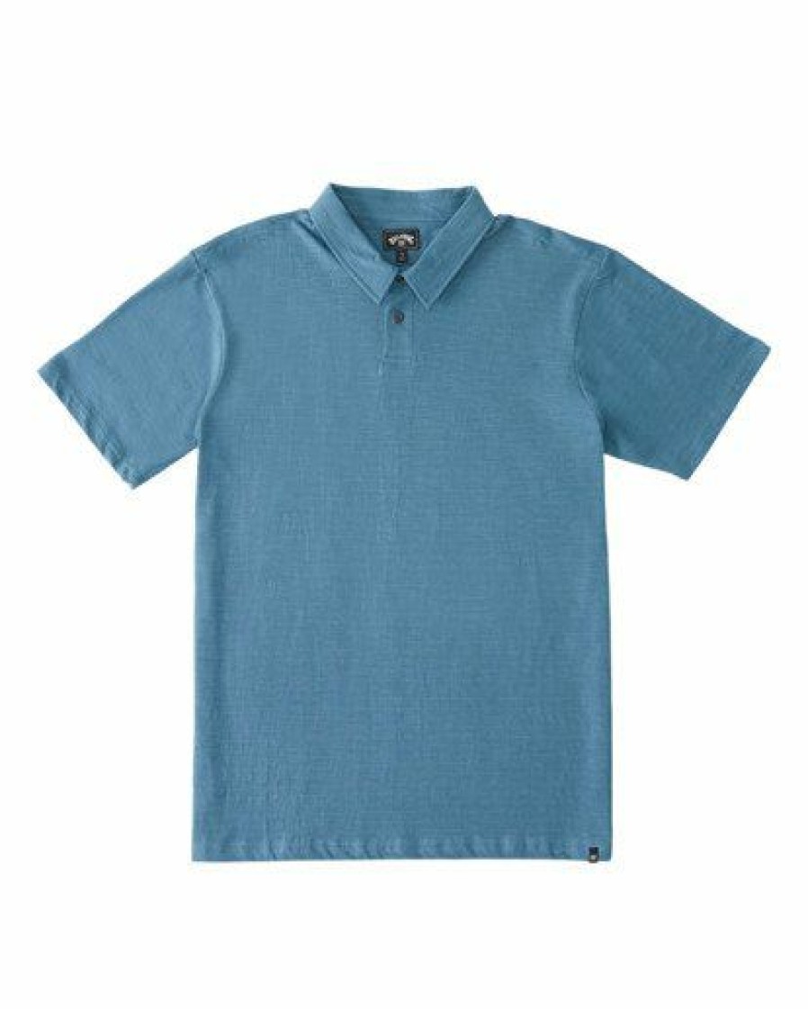 Shirts * | Billabong Essential Short Sleeve Polo Smoke Blue