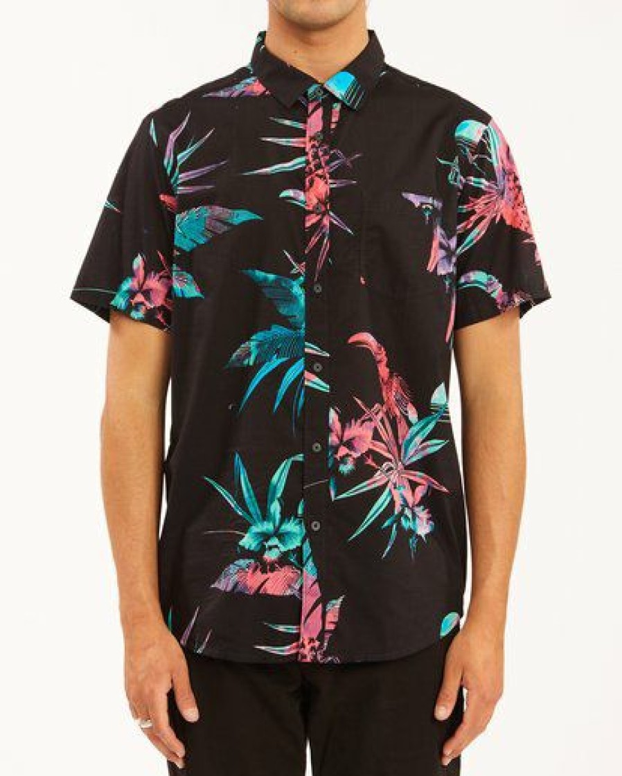 Shirts * | Billabong Sundays Floral Short Sleeve Shirt Denim