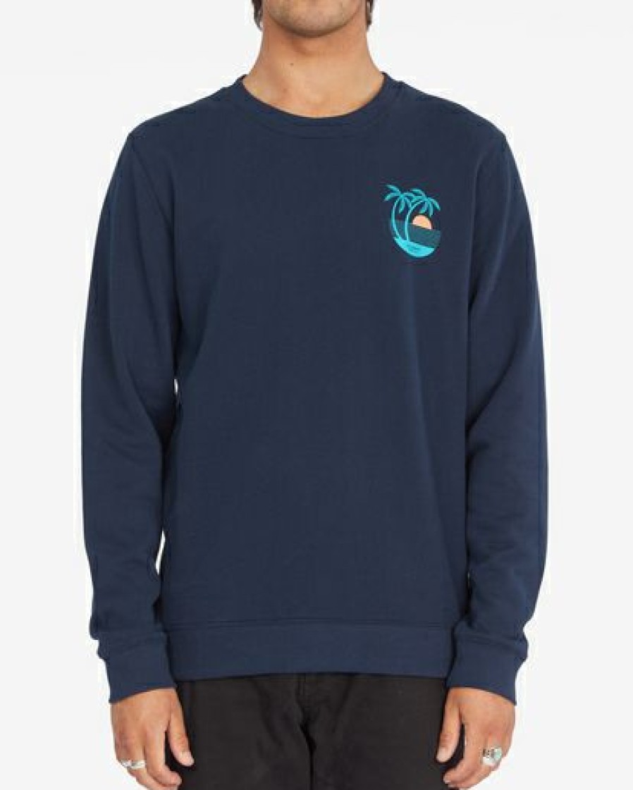 Hoodies & Fleece * | Billabong Airfare Crewneck Sweatshirt Navy Navy (Nvy)