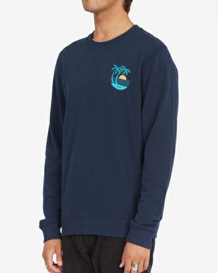 Hoodies & Fleece * | Billabong Airfare Crewneck Sweatshirt Navy Navy (Nvy)