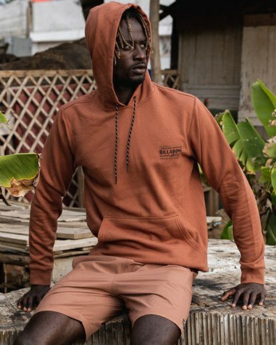 Hoodies & Fleece * | Billabong A/Div Rainforest Pullover Hoodie Amber Amber (Amb)