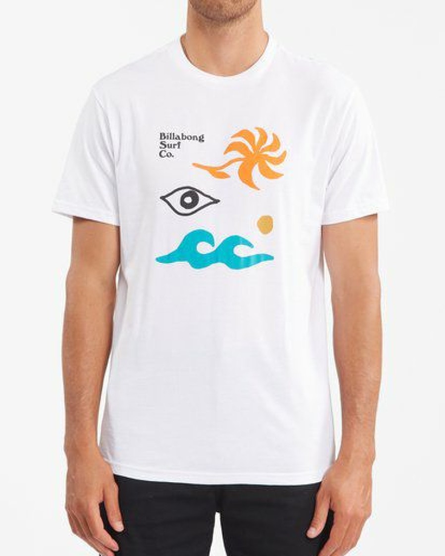 Tees * | Billabong Calder Short Sleeve T-Shirt White White (Wht)