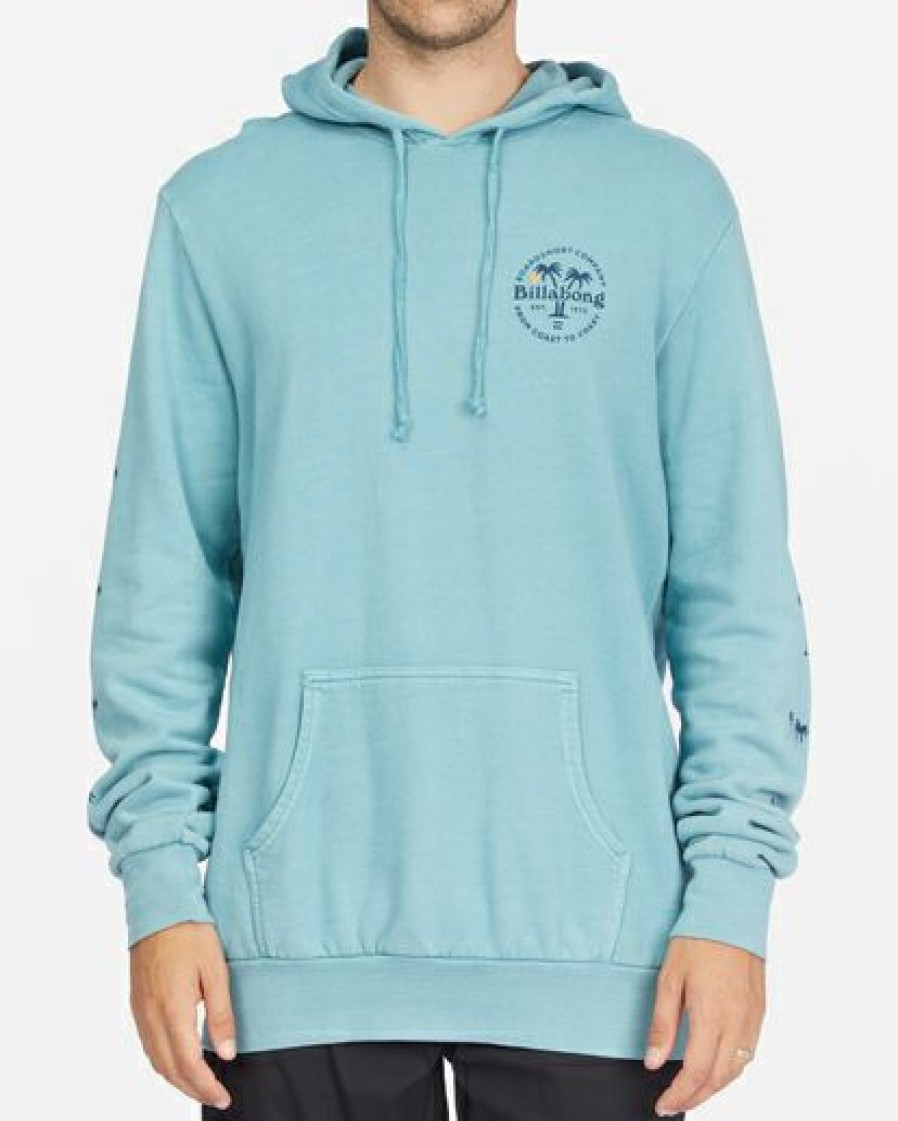 Hoodies & Fleece * | Billabong Wave Washed Coaster Pullover Hoodie Light Marine Light Marine (Ble0)