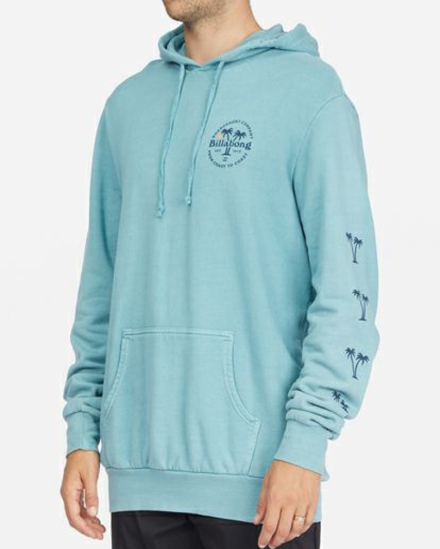 Hoodies & Fleece * | Billabong Wave Washed Coaster Pullover Hoodie Light Marine Light Marine (Ble0)