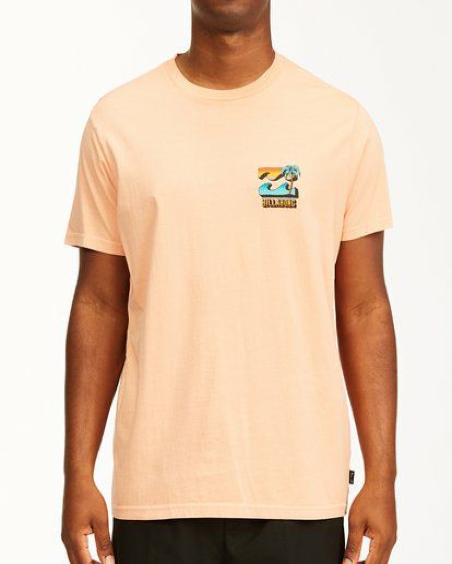 Tees * | Billabong Bbtv Short Sleeve Wave Washed T-Shirt Light Peach Light Peach (Lpc)