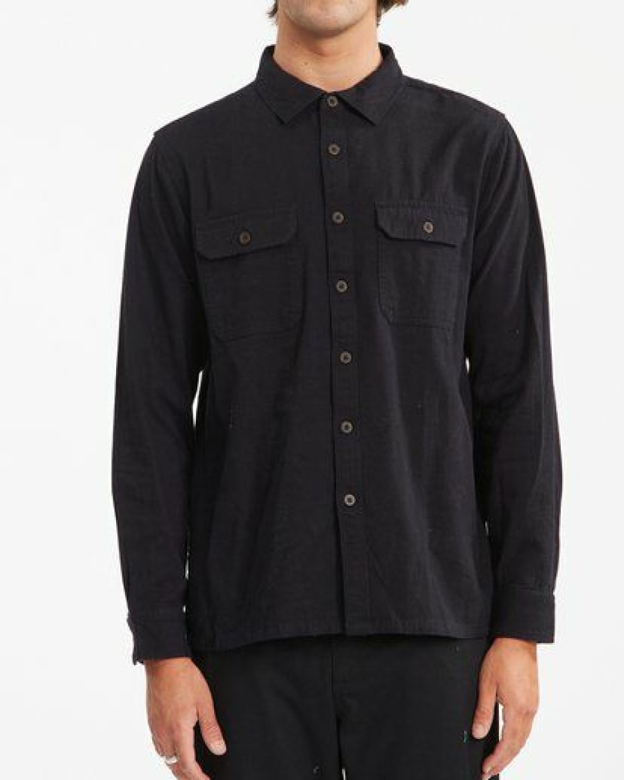 Shirts * | Billabong Offshore Solid Flannel Shirt Dark Seagreen