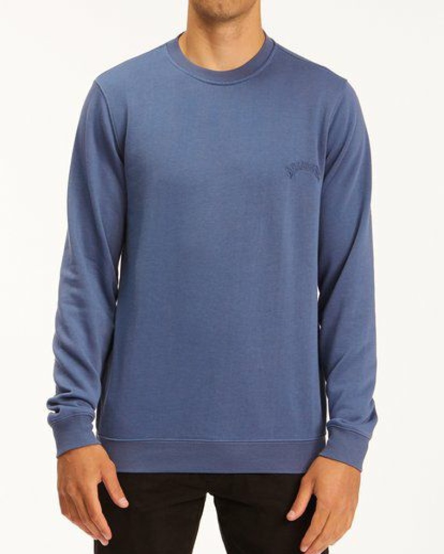 Fleece * | Billabong Wave Washed Crewneck Sweatshirt Gravel