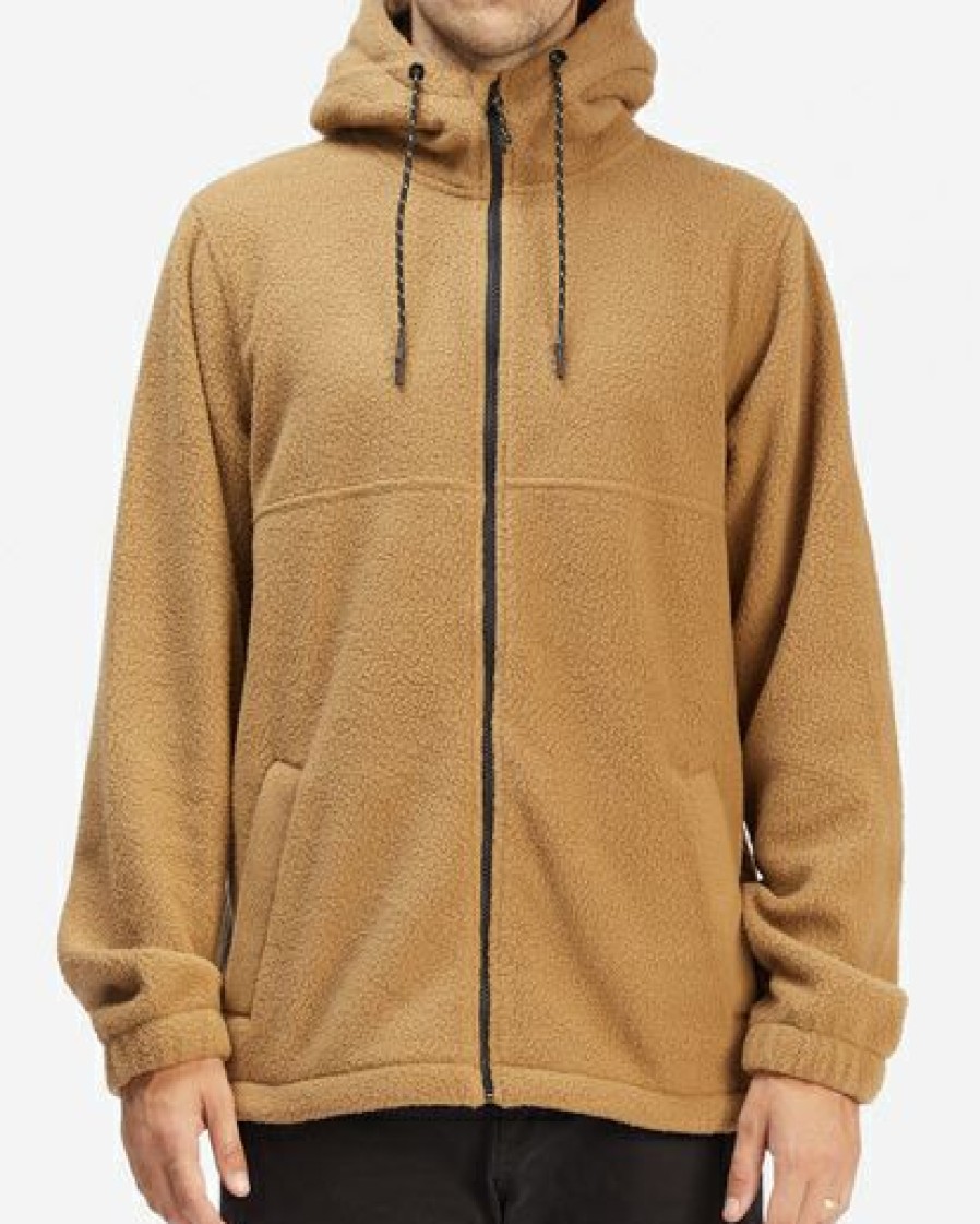 Fleece * | Billabong A/Div Boundary Zip-Up Sherpa Hoodie Black