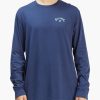 Clothing * | Billabong Arch Wave Washed Long Sleeve T-Shirt Denim Denim (Den)