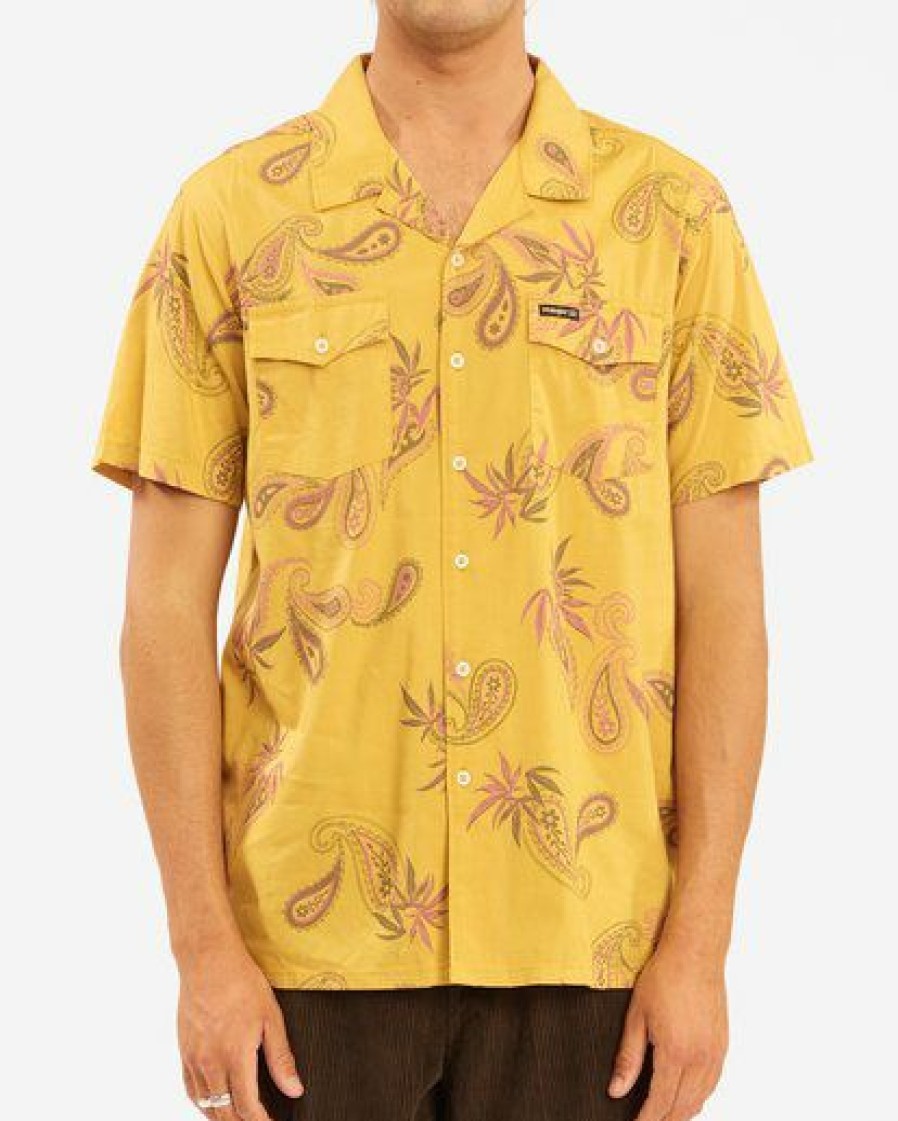 Billabong X Wrangler * | Billabong Wrangler Hazy Paisley Vacay Short Sleeve Shirt Sunrise Sunrise (Srs)