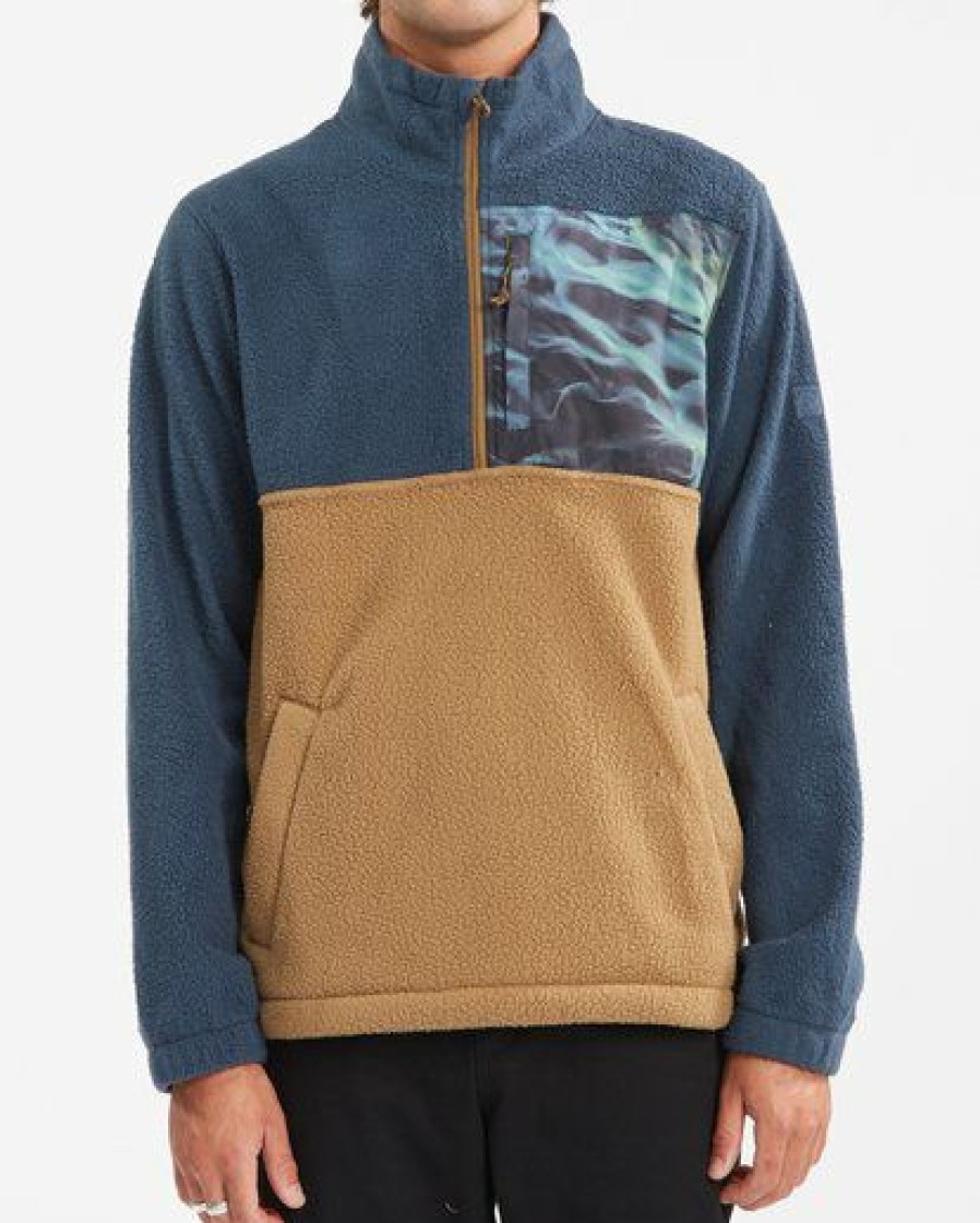 Chris Burkard X Adventure Division * | Billabong A/Div Boundary Burkard Mock Half-Zip Fleece Highland