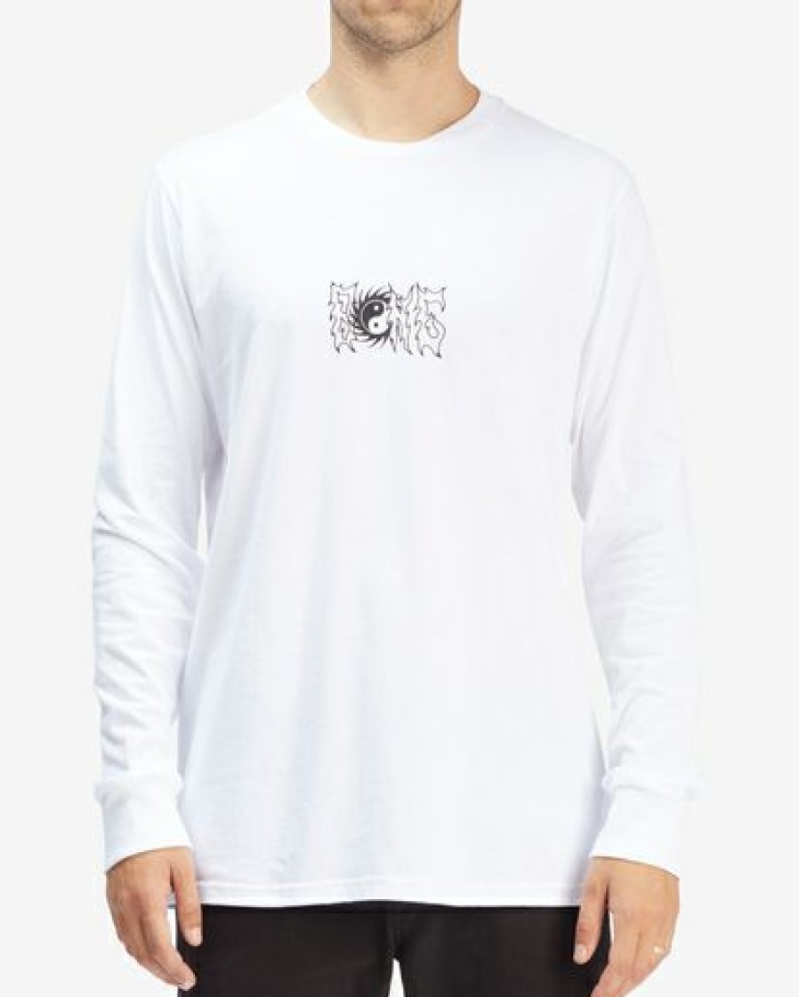 Tees * | Billabong Grim Long Sleeve T-Shirt White White (Wht)