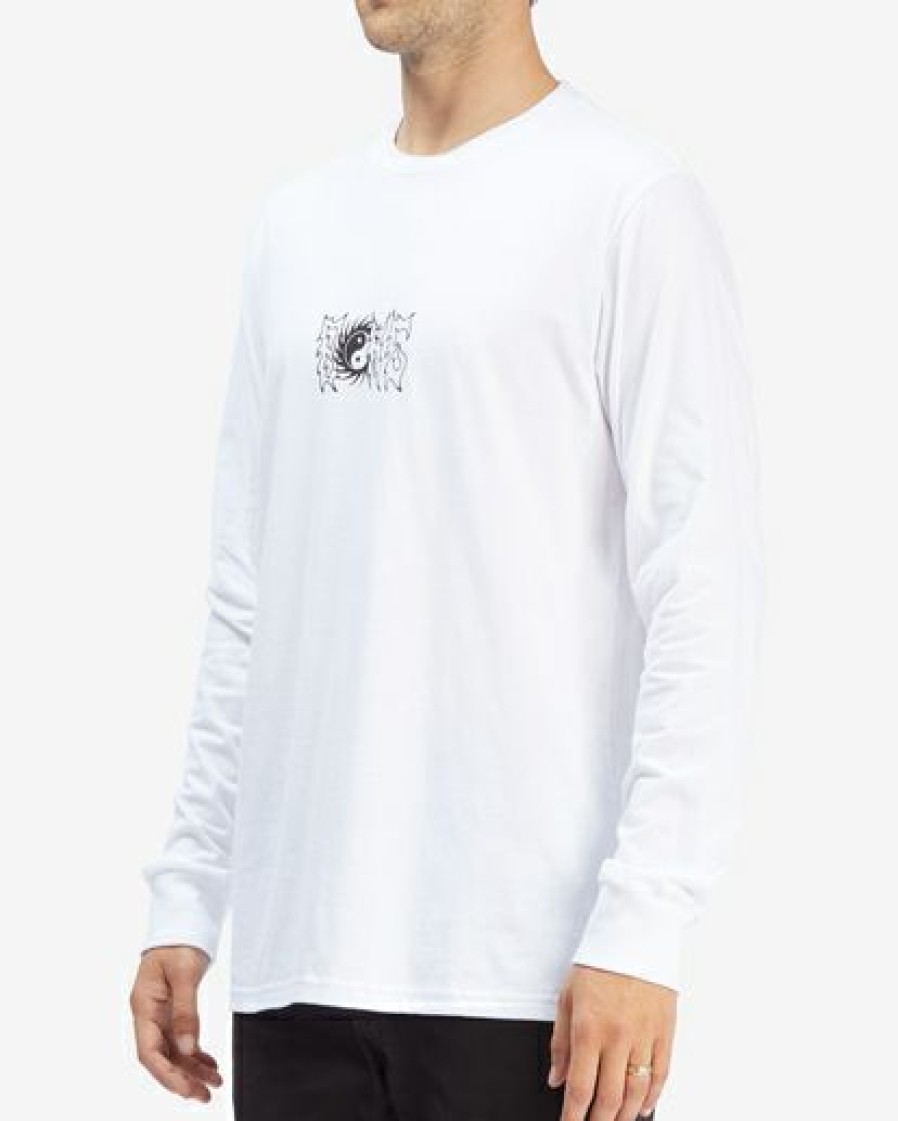 Tees * | Billabong Grim Long Sleeve T-Shirt White White (Wht)