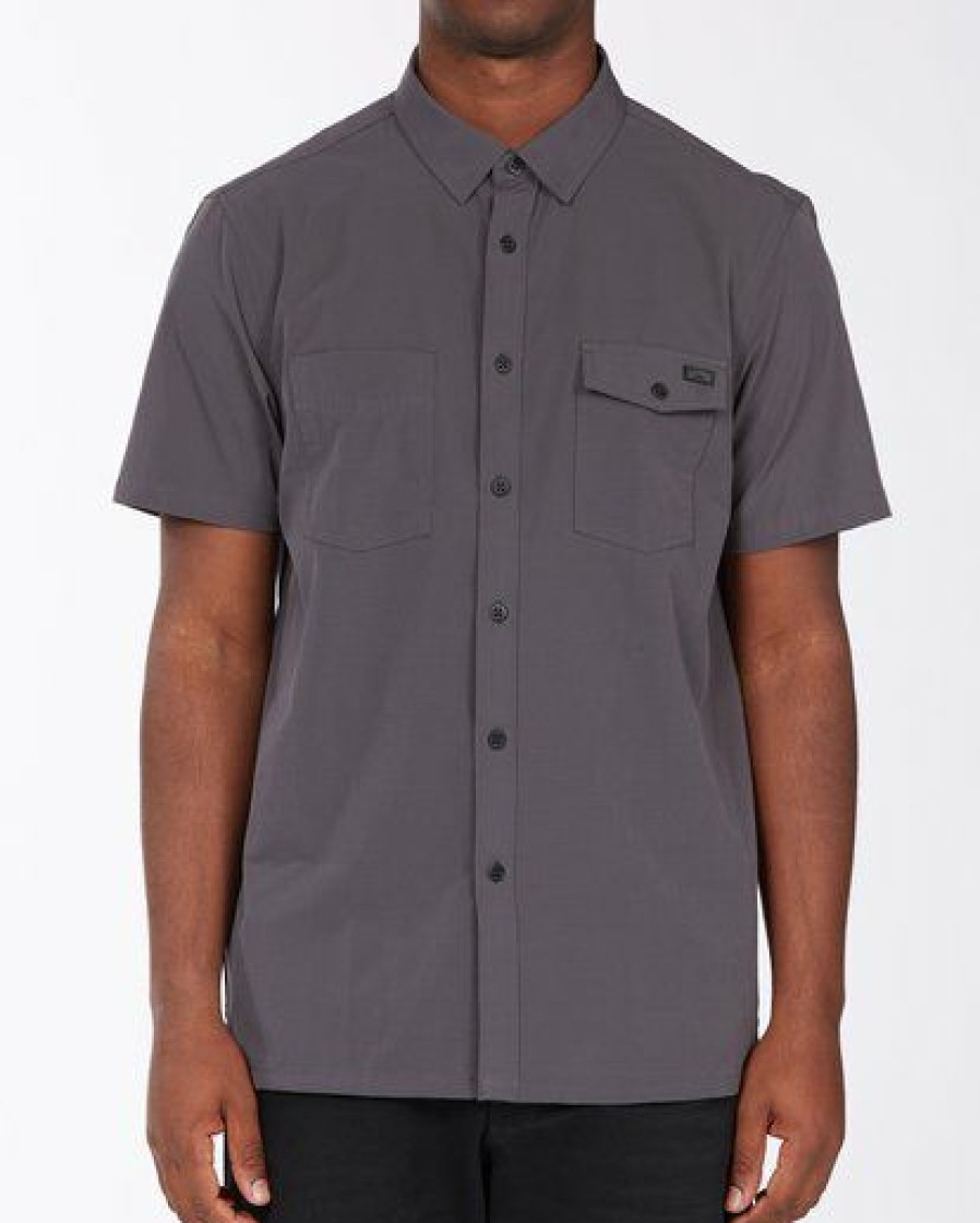 Shirts * | Billabong A/Div Surftrek Short Sleeve Shirt Asphalt Asphalt (Alt)