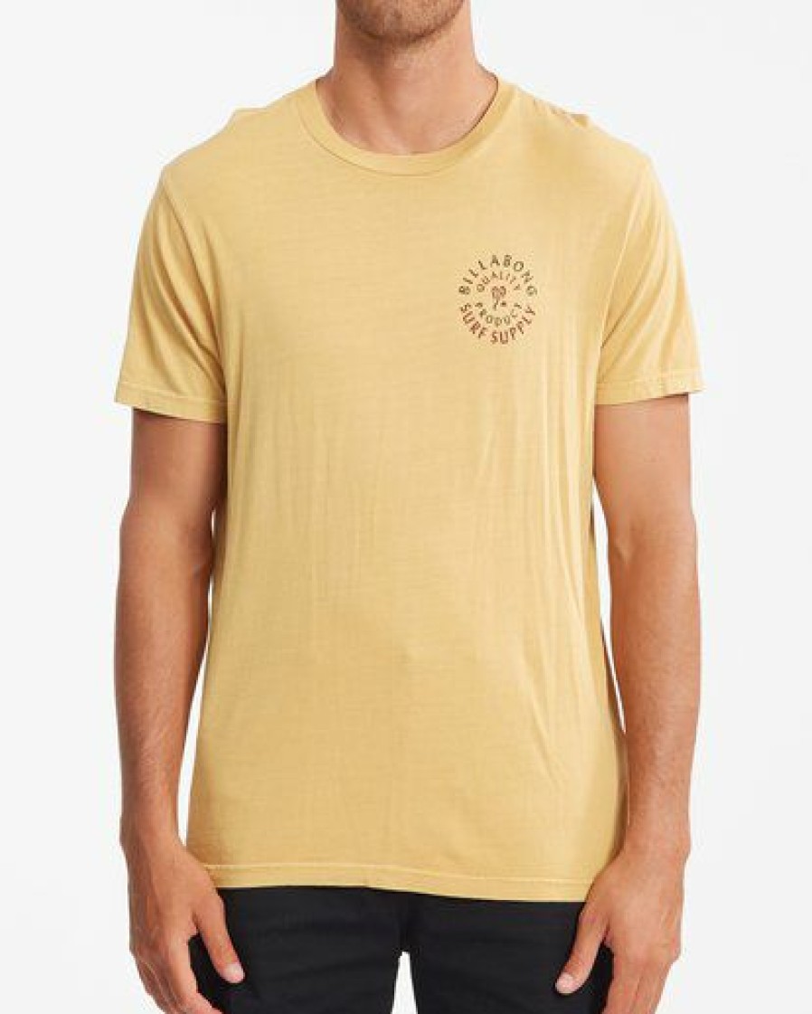 Tees * | Billabong Abrade Wave Washed Short Sleeve T-Shirt Mustard Mustard (Mus)