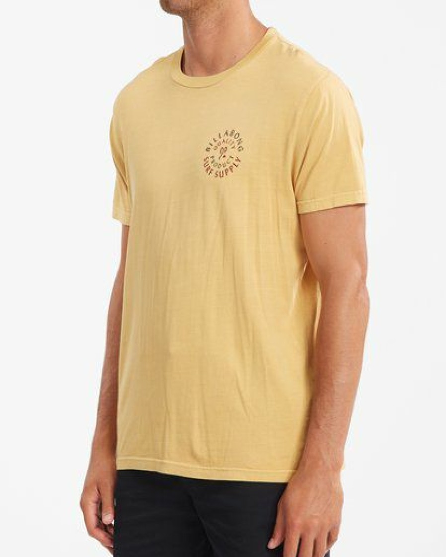 Tees * | Billabong Abrade Wave Washed Short Sleeve T-Shirt Mustard Mustard (Mus)