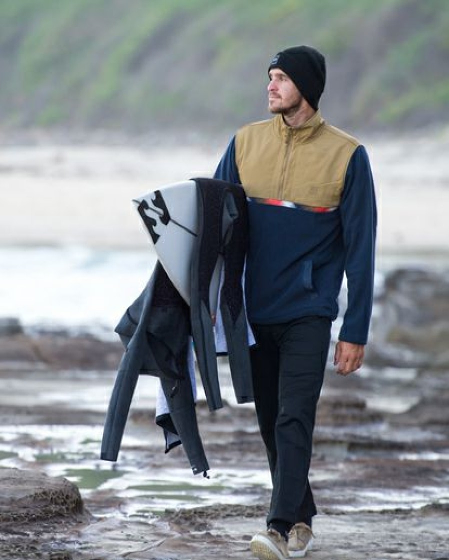 Hoodies & Fleece * | Billabong A/Div Boundary Lite Half-Zip Mock Neck Fleece Dark Olive