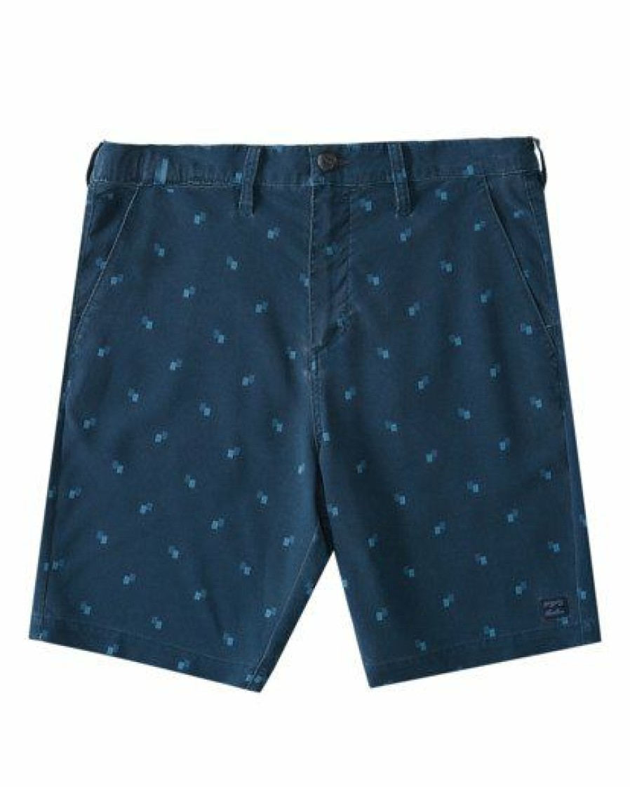 Shorts * | Billabong Crossfire Mid Print Walkshorts Navy Navy (Nvy)