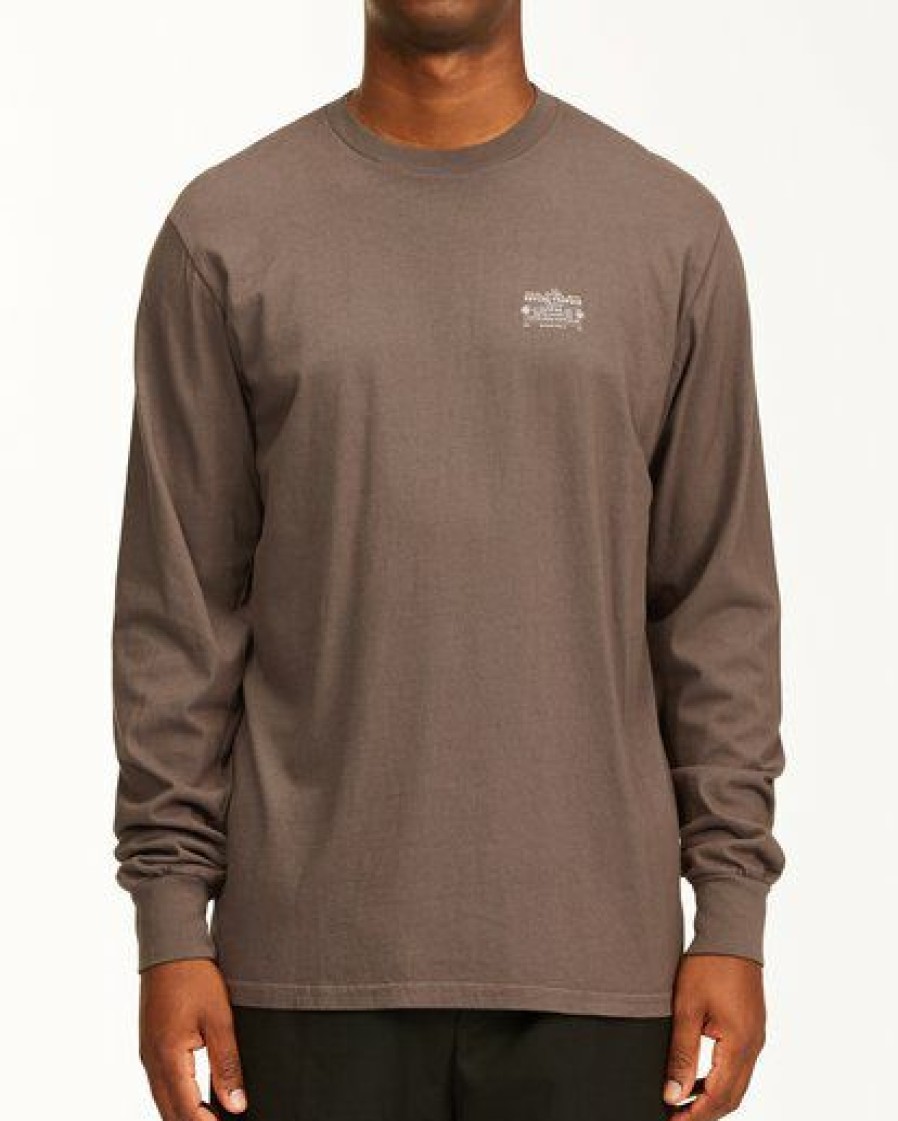 Tees * | Billabong Eternal Sunshine Long Sleeve Wave Washed T-Shirt Char Char (Crc)