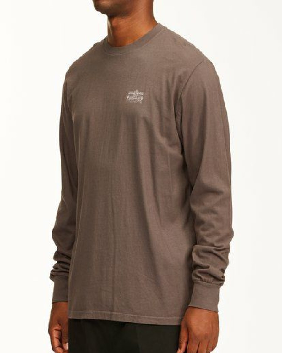 Tees * | Billabong Eternal Sunshine Long Sleeve Wave Washed T-Shirt Char Char (Crc)