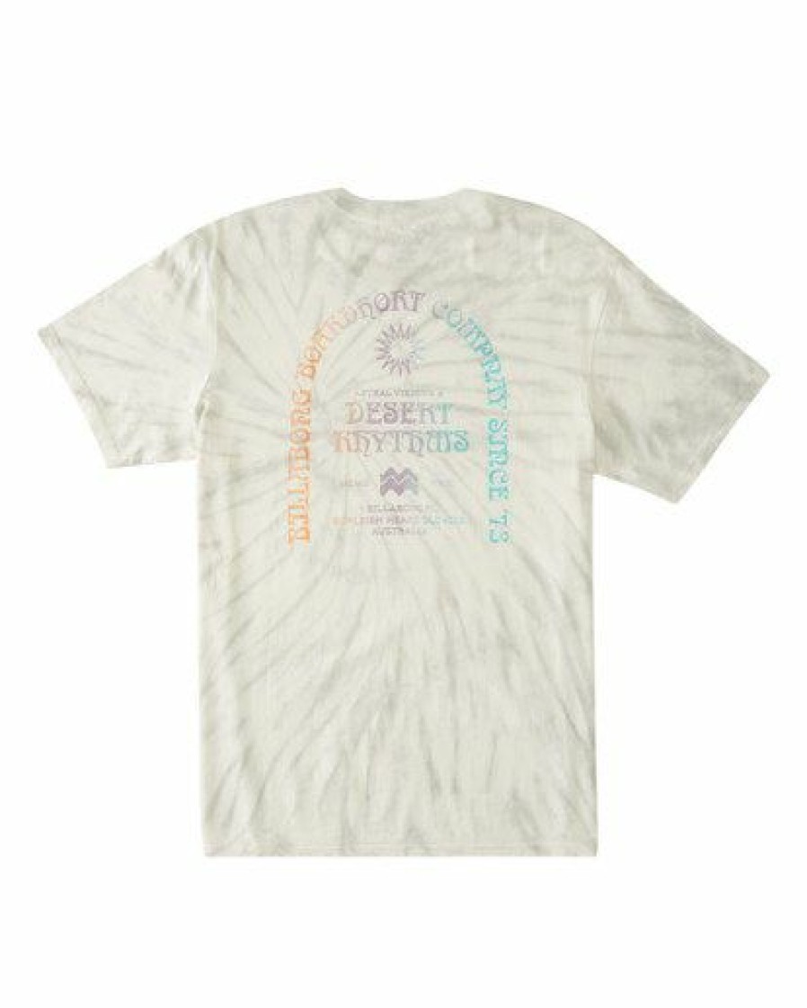 Clothing * | Billabong Yellow Sun Tie-Dye Short Sleeve T-Shirt Off White Off White (Ofw)