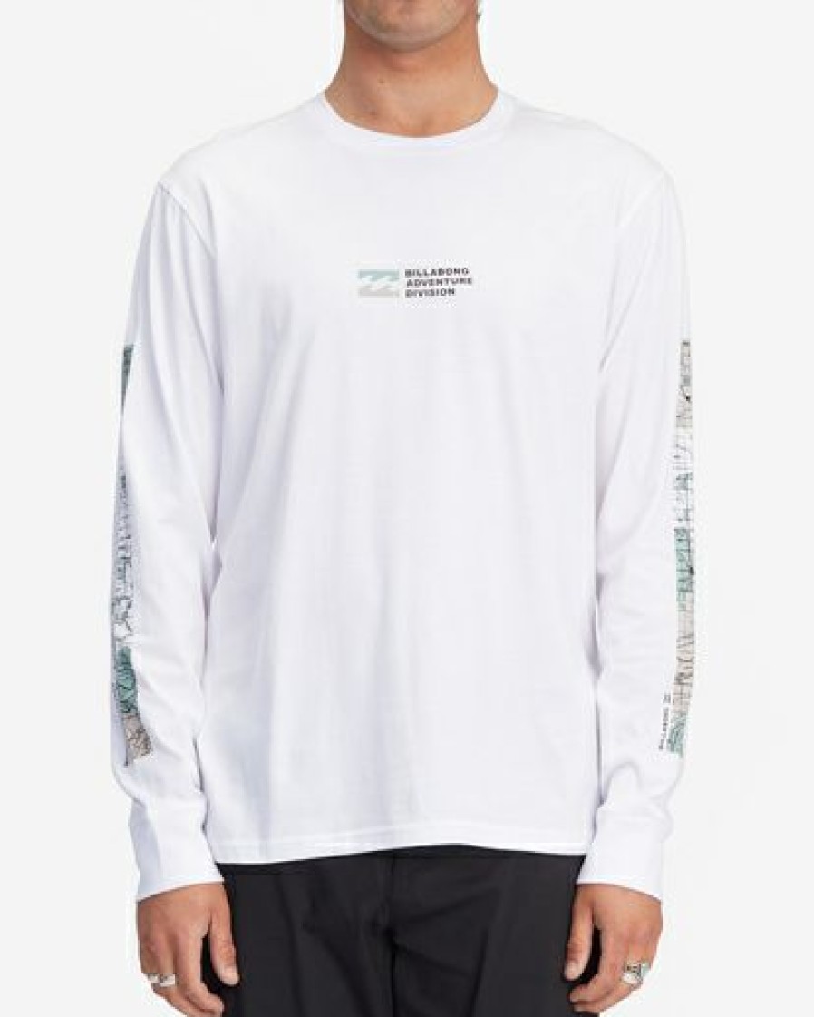 Clothing * | Billabong A/Div Coordinates Organic Long Sleeve T-Shirt White White (Wht)