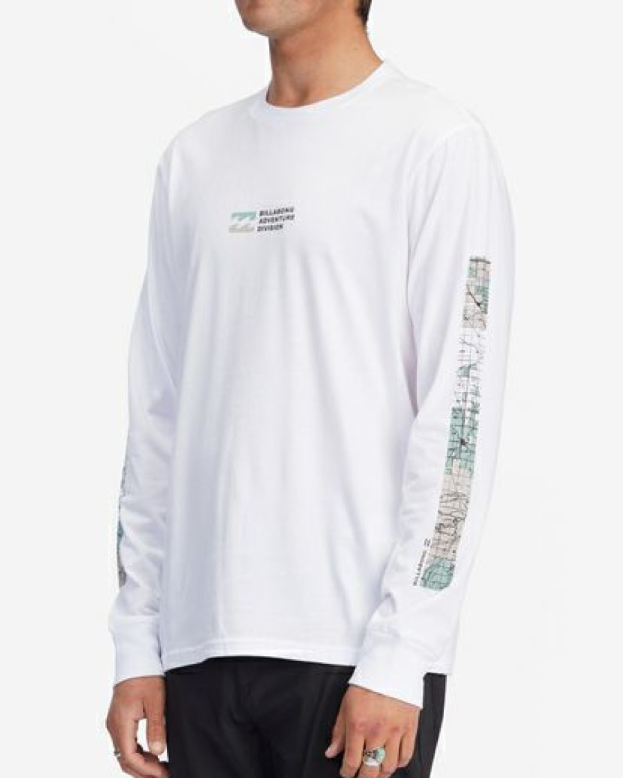 Clothing * | Billabong A/Div Coordinates Organic Long Sleeve T-Shirt White White (Wht)