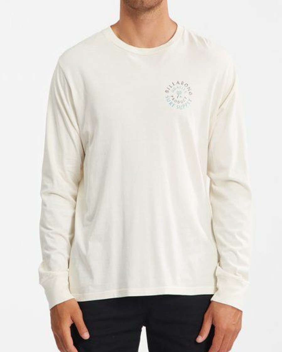 Tees * | Billabong Abrade Wave Washed Long Sleeve T-Shirt Off White Off White (Ofw)