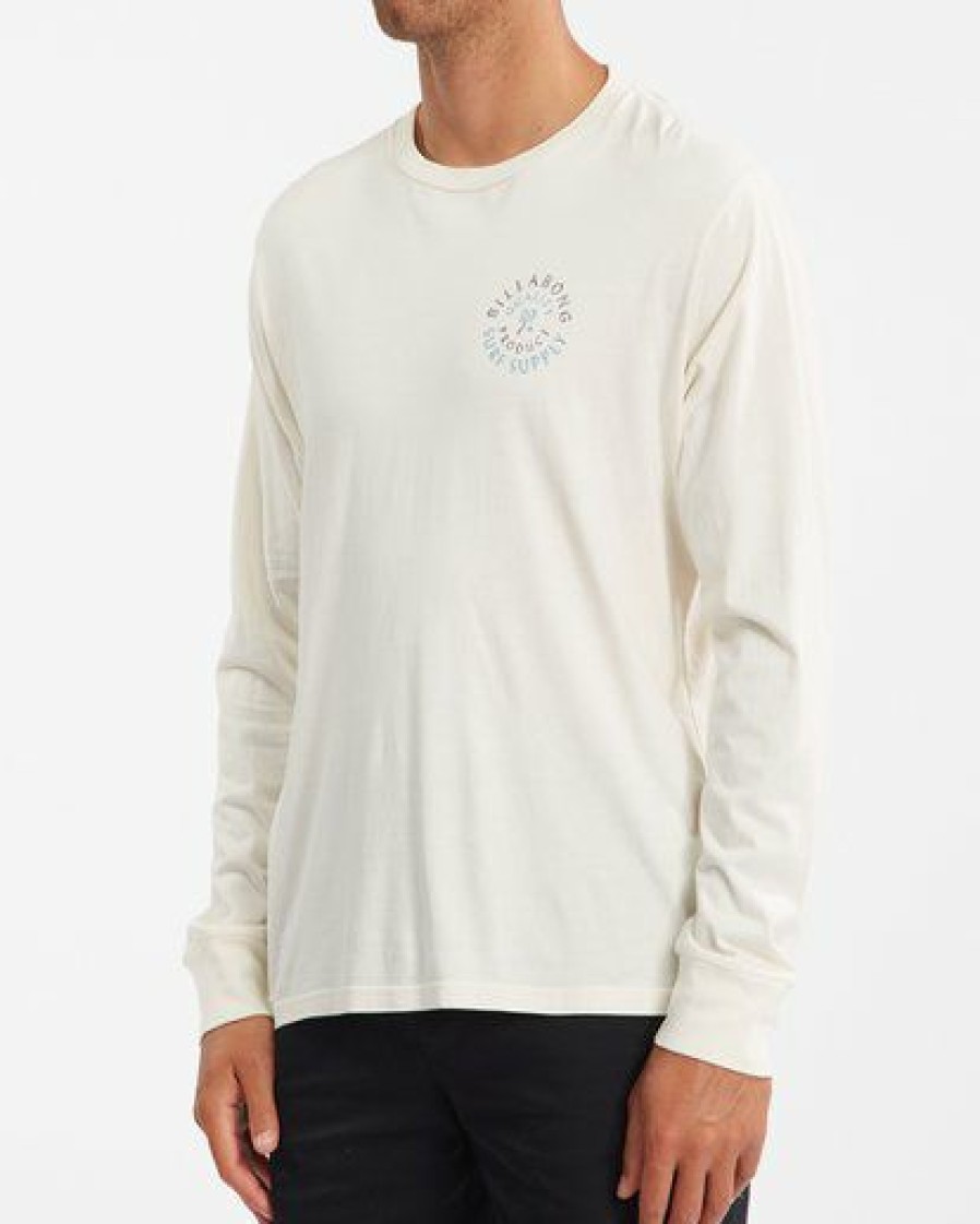 Tees * | Billabong Abrade Wave Washed Long Sleeve T-Shirt Off White Off White (Ofw)