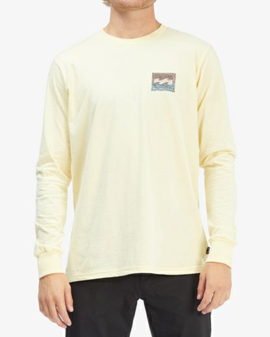 Clothing * | Billabong Crayon Wave Long Sleeve T-Shirt Mellow Yellow Mellow Yellow (Mly)