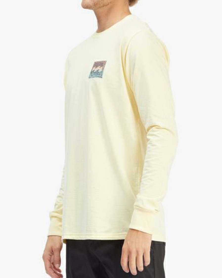 Clothing * | Billabong Crayon Wave Long Sleeve T-Shirt Mellow Yellow Mellow Yellow (Mly)