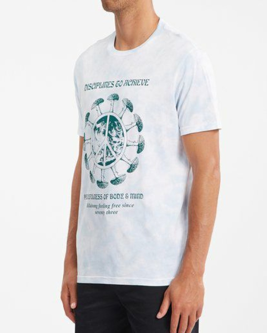 Tees * | Billabong Body And Mind Tie-Dye Short Sleeve T-Shirt White White (Wht)