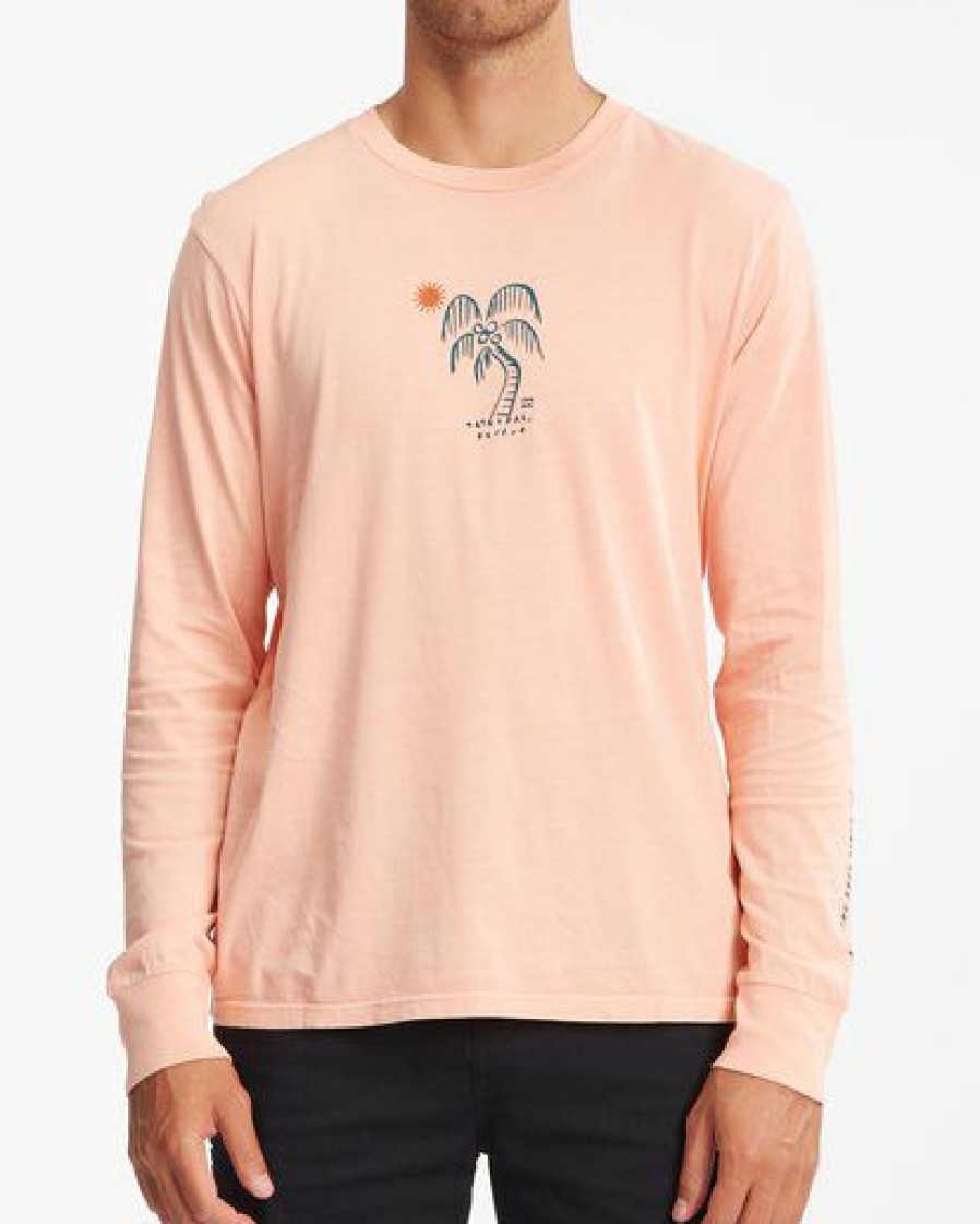 Tees * | Billabong La Palma Wave Washed Long Sleeve T-Shirt Washed Black