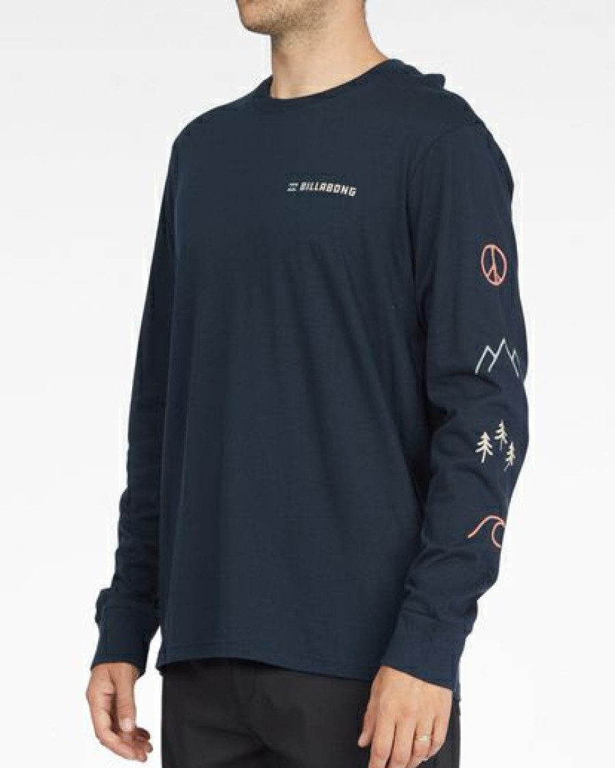 Tees * | Billabong Tranquil Long Sleeve T-Shirt Navy Navy (Nvy)