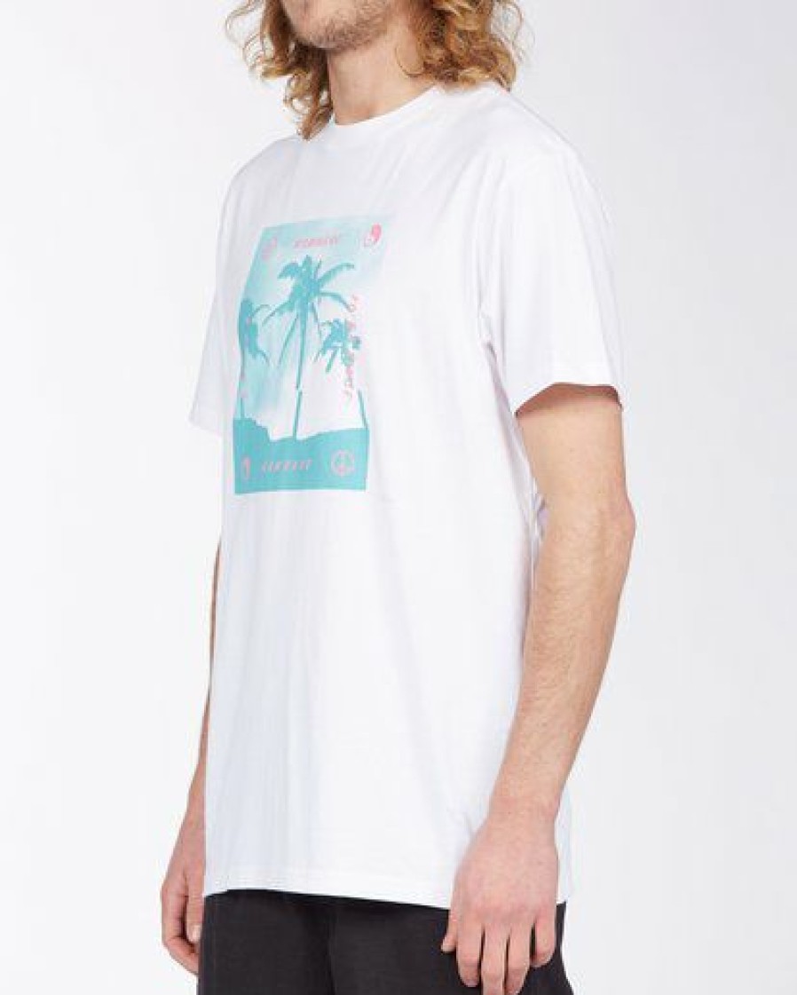 Tees * | Billabong Cut Palm T-Shirt White White (Wht)